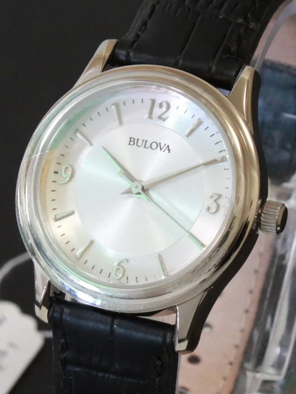 Bulova Ladies Corporate Dress Watch Black Leather 30mm